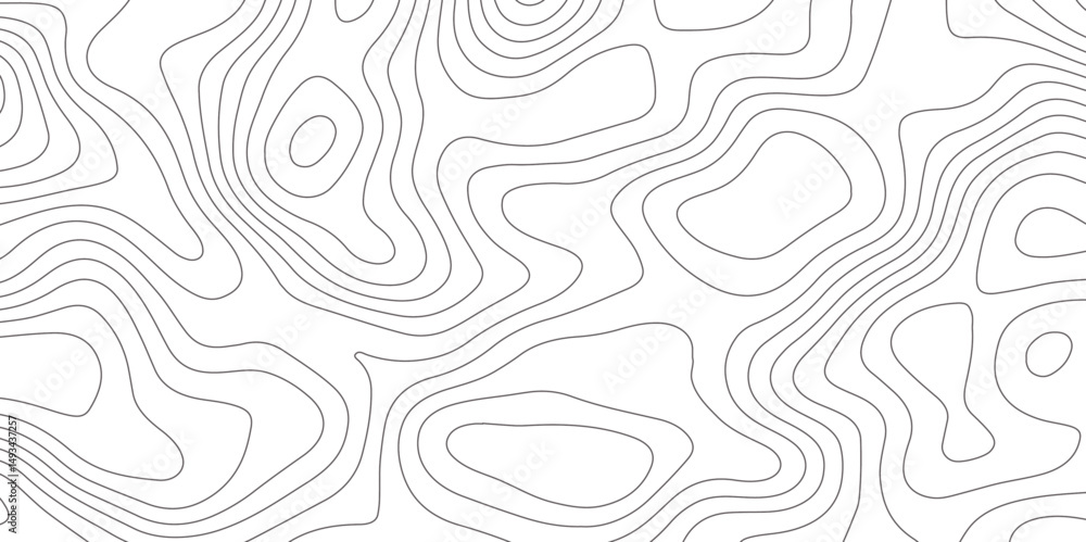 Poster abstract topographic map contour, white background and black wave lines pattern texture. geographic 