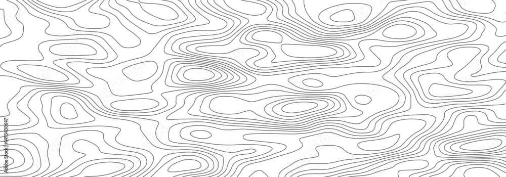 Poster abstract topographic map contour, white background and black wave lines pattern texture. geographic 