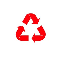 Curved Arrow Recycle Symbol on Clean White Background