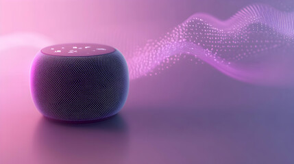 Elegant Smart Speaker with Ambient Light and Sound Wave Visuals