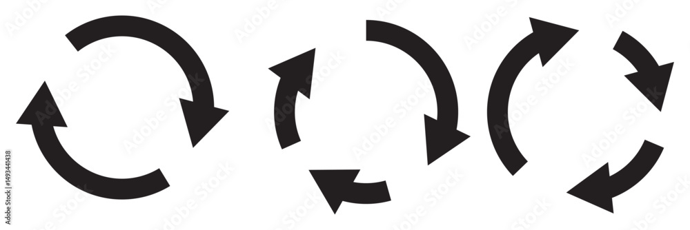 Poster circle arrow icon set. circular arrow icon, refresh, reload arrow icon symbol sign, vector illustrat