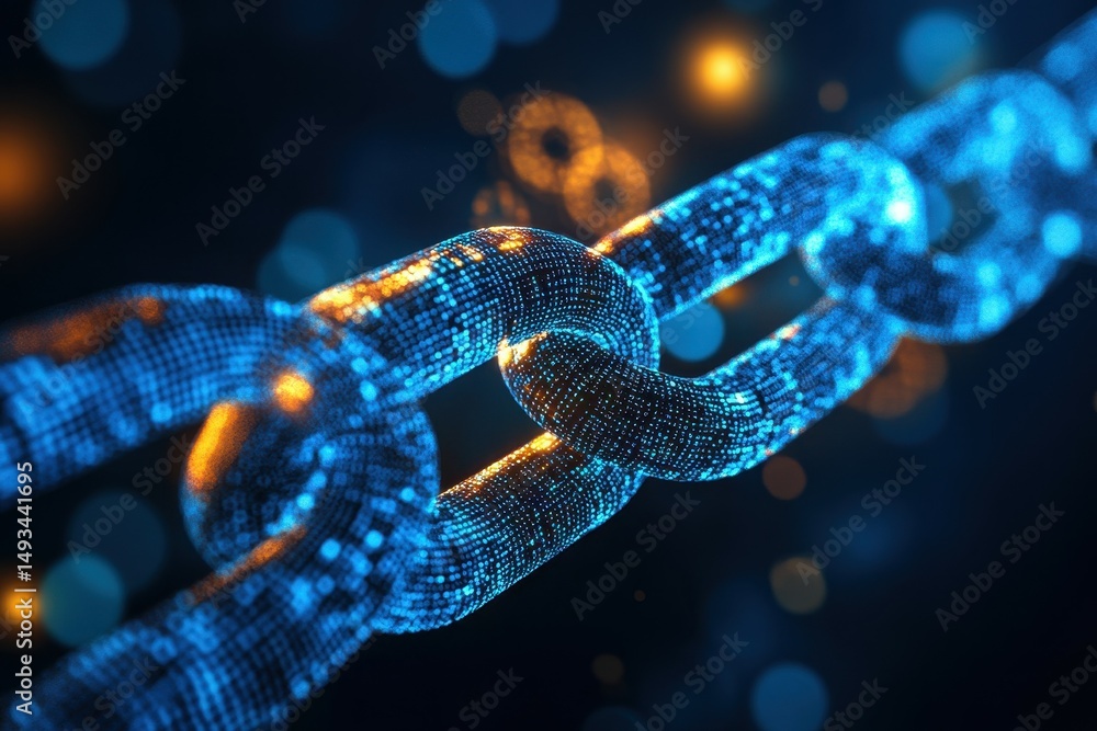 Poster a startup creates a business plan to use blockchain technology to eliminate counterfeit goods in the