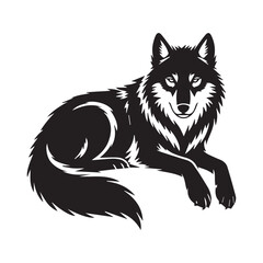 fox head logo design of black silhouette vector illustration