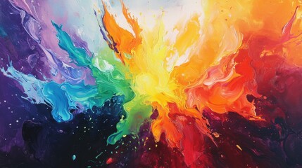Abstract Artwork Featuring a Burst of Vibrant Colors
