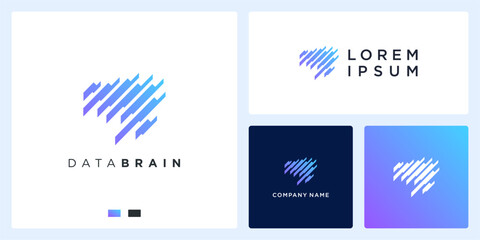Unique brain data logo idea