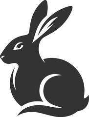 Drawing of a hare black animal silhouette