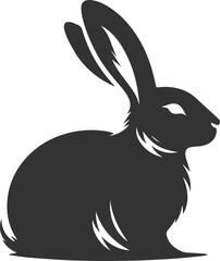 Drawing of a hare black animal silhouette