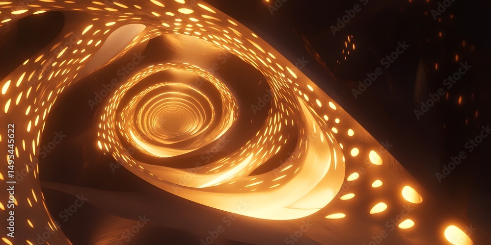 Aufkleber intricate spiral pathway with glowing light patterns