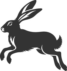 Drawing of a hare black animal silhouette