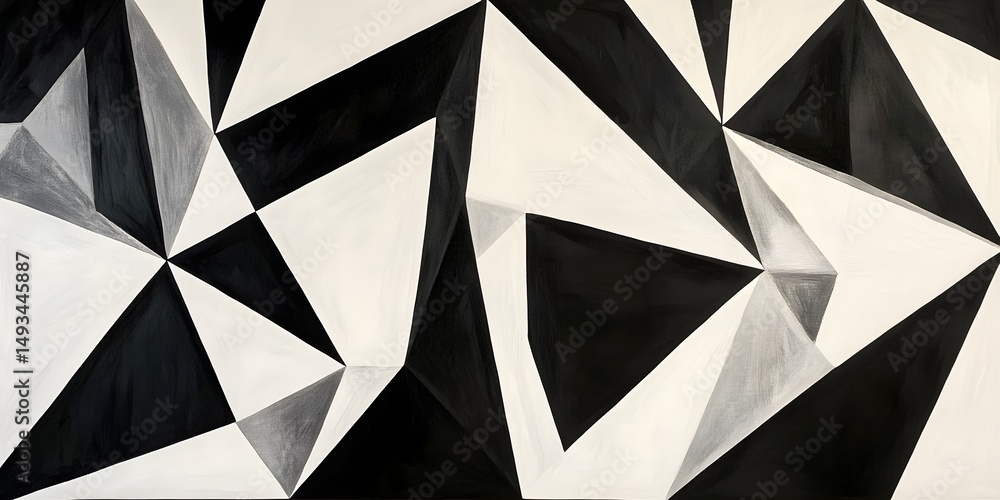 Poster abstract geometric design with overlapping triangles
