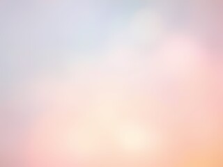 A soft, pastel gradient background evokes a dreamy, ethereal atmosphere with gentle bokeh effects.