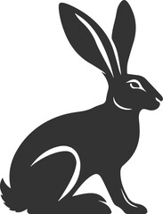 Drawing of a hare black animal silhouette