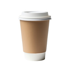  Disposable Coffee Cup with Lid on Transparent Background