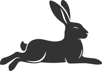 Drawing of a hare black animal silhouette