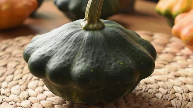 Pattypan Squash Still Life Close Up Autumn Harvest Display