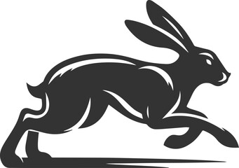 Drawing of a hare black animal silhouette