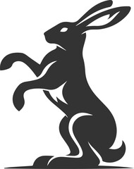 Drawing of a hare black animal silhouette