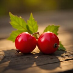 red currants on a wooden table