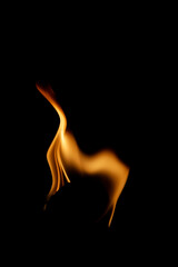 Elegant Flame Dancing in Darkness, Capturing Flickering Light and Motion
