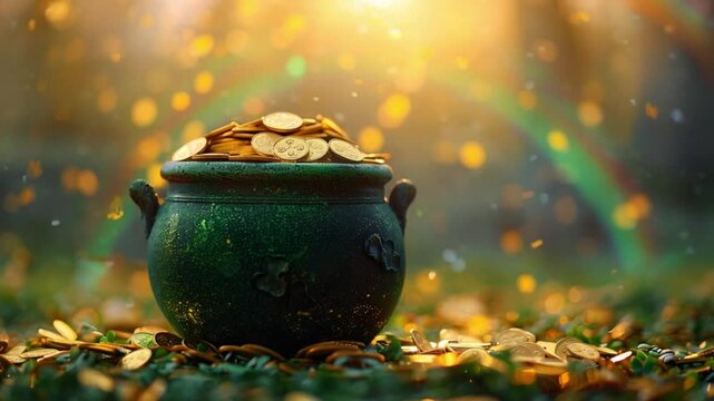 Traditional St. Patrick's Day cauldron Patrick is full of gold