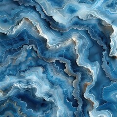 Abstract Blue Marble Texture Swirling Waves and Elegant Design