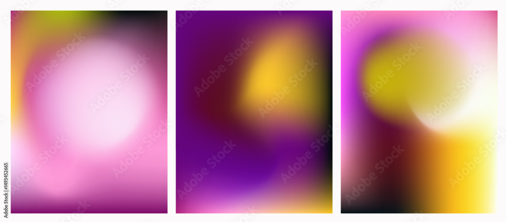 Poster Modern vector illustration featuring bold, vibrant gradient mesh backgrounds. The futuristic gradient mesh style is a top design trend in 2025 for digital visuals.
