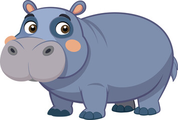 Obraz premium Cute Cartoon Hippopotamus Illustration