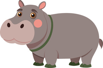 Obraz premium Cute Cartoon Hippopotamus Illustration