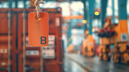 Close-up of shipping container with price tag symbolizing tariff costs, international trade and global economy concept, import export business and logistics industry.
