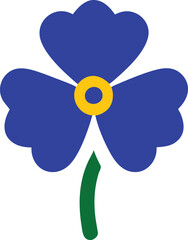 Obraz premium Blue Flower Simple Nature Design Icon
