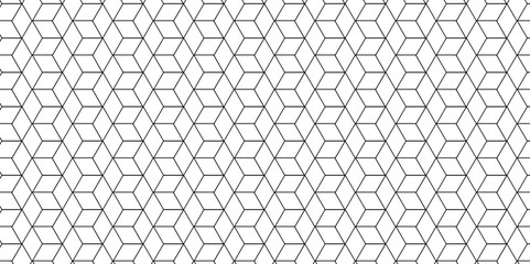 Fototapeta premium Vector seamless pattern with hexagon square cube geometric pattern shapes grid metal element texture design. abstract tiles gradient science web tech connection triangle diamond honeycomb.