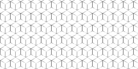 Vector seamless pattern with hexagon square cube geometric pattern shapes grid metal element texture design. abstract tiles gradient science web tech connection triangle diamond honeycomb.