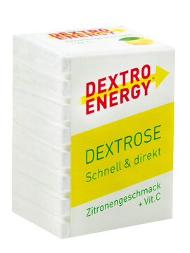 Traubenzucker Dextro Energy Zitrone  Vitamin C isolated on white background