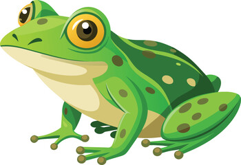 Cute Green Frog Cartoon Illustration