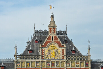 Fototapeta premium amsterdam centraal station tower