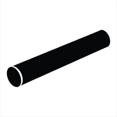 A simple black cylinder on a white background in oblique perspective