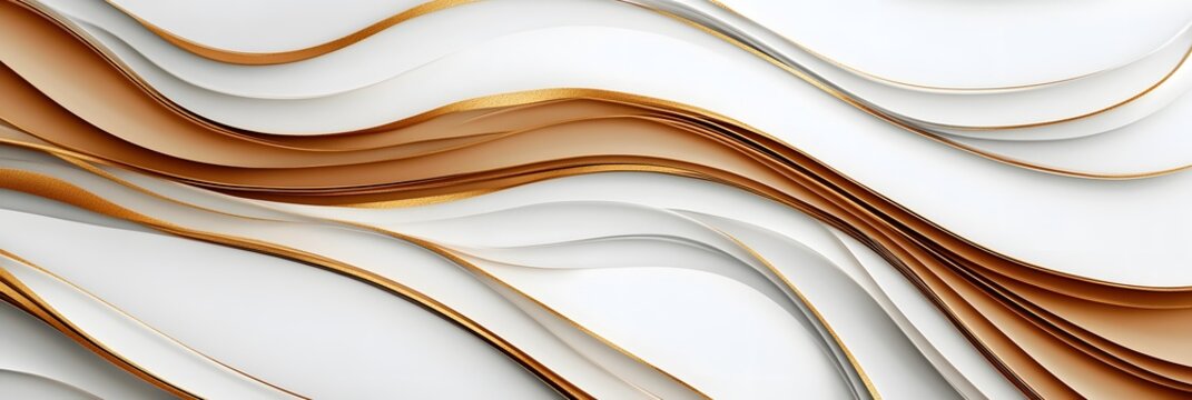 Abstract design with layered curves of light and warm tones.