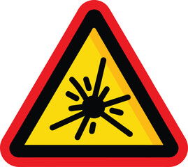 Laser Warning Sign Safety Triangle Icon