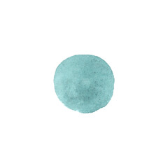 Watercolor isolated round turquoise azure stain hand painted
