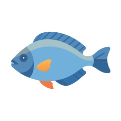 Blue fish graphic illustration on a black background