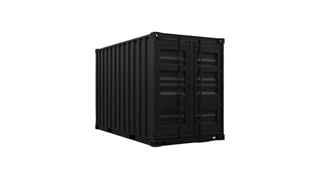 Isolated Black Shipping Container on White Background