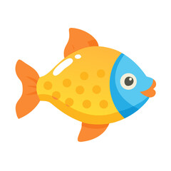 Cartoon fish swimming isolated on black background stock image