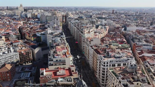 Aerial View of the Urban Landscape situated in Madrid, Spain.