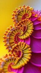 Fractal Spiral Pattern in Yellow and Pink