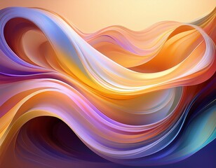 Obraz premium a soothing interplay of flowing ribbon like curves invoking fluidity grace and an organic dance of form in elegant hues