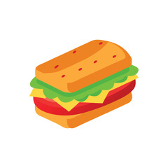 Sandwich Vector High Quality Fast Food Illustration Design