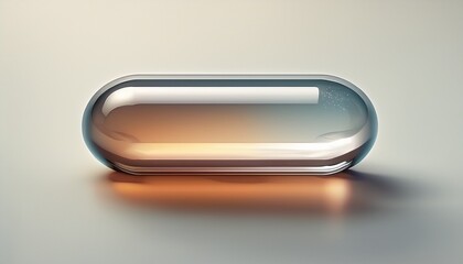 realistic transparent pill or capsule on white background 3d illustration
