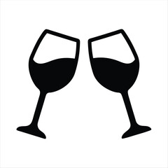 Toasting with Elegance Two Wine Glasses Clinking in Celebration Icon