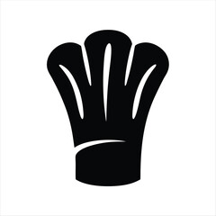 Elegant black chef's hat icon against a white background artwork design