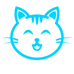 blue cute smile cat